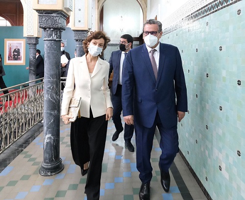 رئيس الحكومة الملياردير أخنوش يلتقي بالمديرة العامة لليونيسكو أودري أزولاي