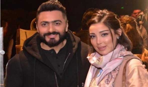 إحتفل تامر حسني وبسمة بوسيل بأسود الأطلس