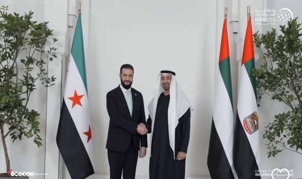محمد بن زايد يستقبل الرئيس السوري أحمد الشرع في زيارة عمل إلى الإمارات
