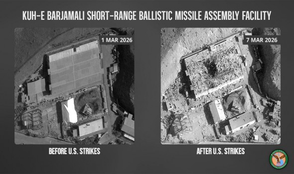 ترمب يهدّد إيران بضرب محطات الطاقة بعد نشر صور منشأة صواريخ دُمرت في مارس